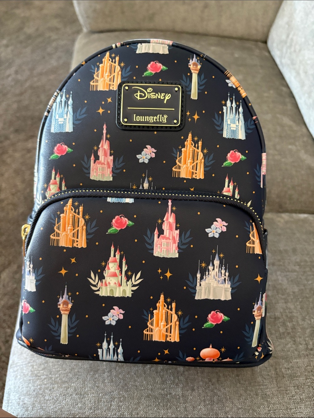 Disney Loungefly Navy Castle Print Mini Backpack